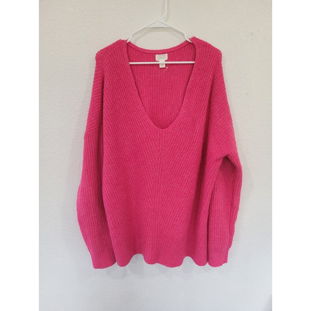 Caslon Women's Pink V-Neck Knit Sweater Size 2X #14
